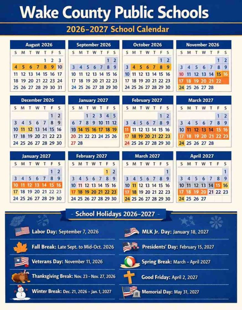 Wake County Public Schools Calendar