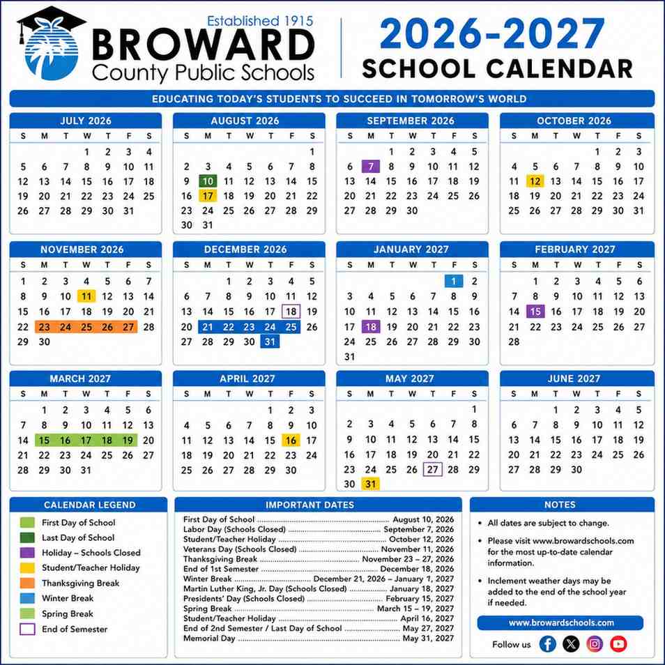 Broward Schools Calendar