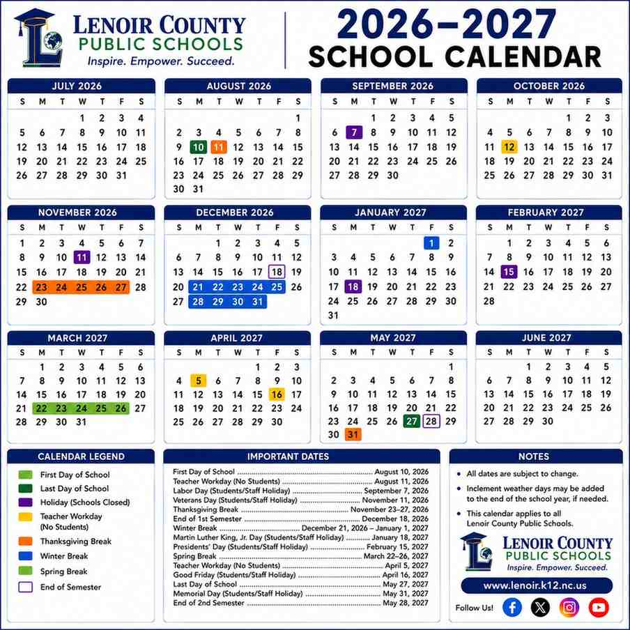 Leon County School Calendar