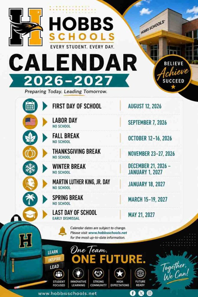 Hobbs Schools Calendar