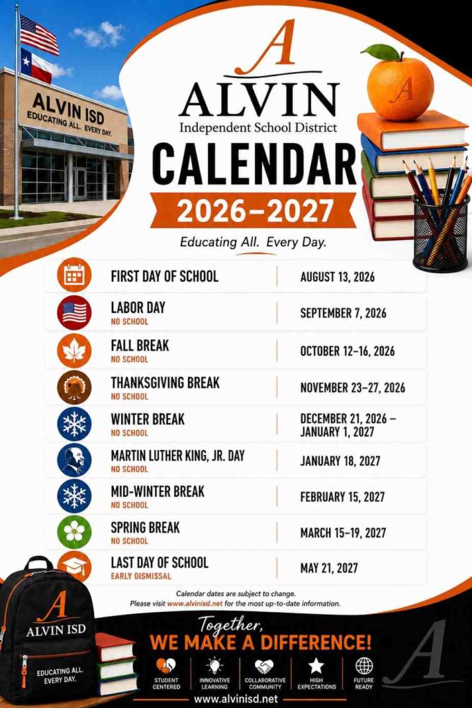 Alvin ISD Calendar
